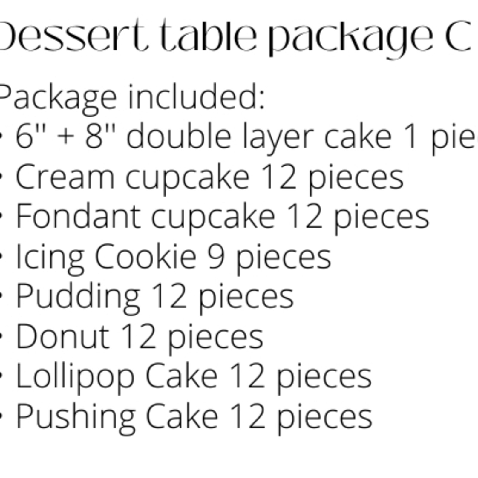 Dessert Table Package C