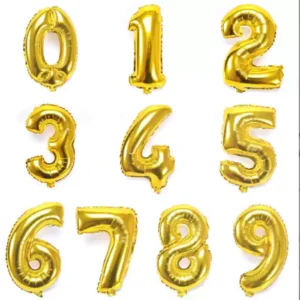 32-inch Gold Aluminum Foil Number Balloons